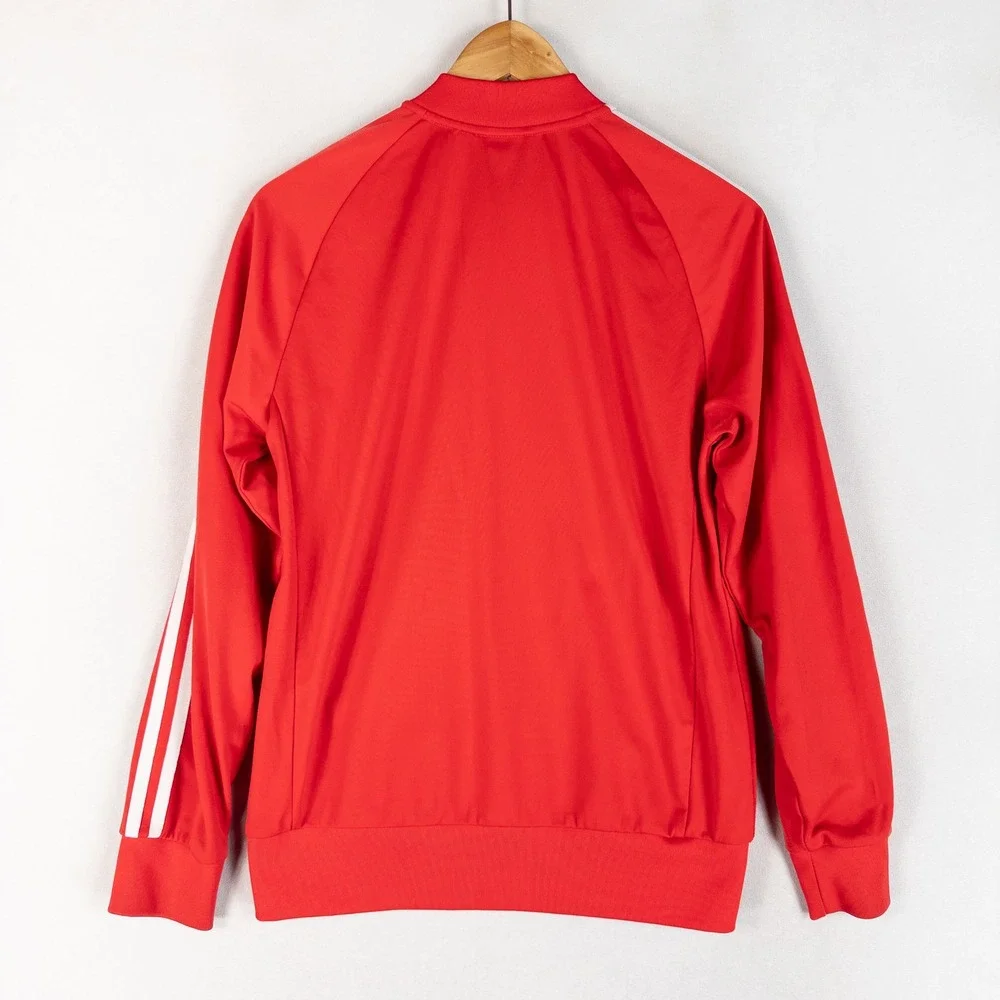 Adidas Boys Track Jacket Boys XL Red White Stripes Trefoil Full Zip Retro Sporty